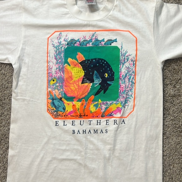 Vintage Deadstock Oneita Tag Bahamas Shirt Graphic Mens Size XL Single Stitched - Picture 2 of 7